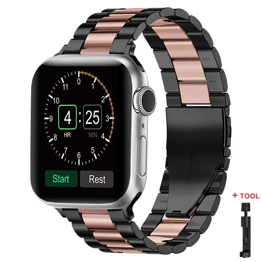 Stainless Steel Apple Watch Band – Metal Bracelet | Series 11/10/9/8/7/6/SE & Ultra 1/2/3 | 38–49mm