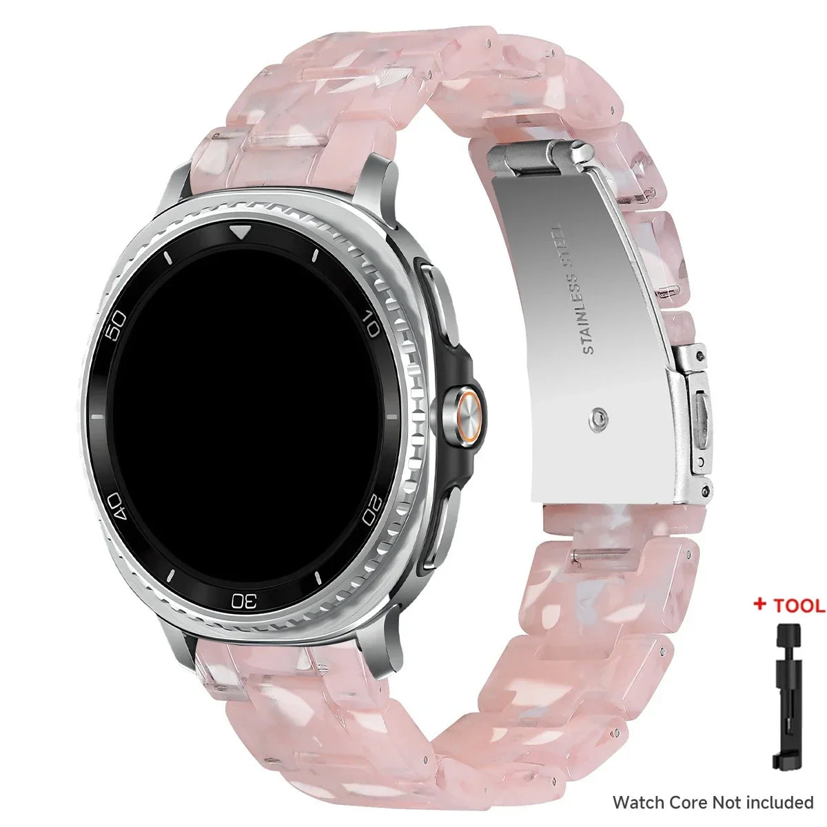 Samsung Galaxy Resin Link Watch Band - Tortoise Women Watch8/Watch8 Classic/Watch9 Ultra/Ultra2