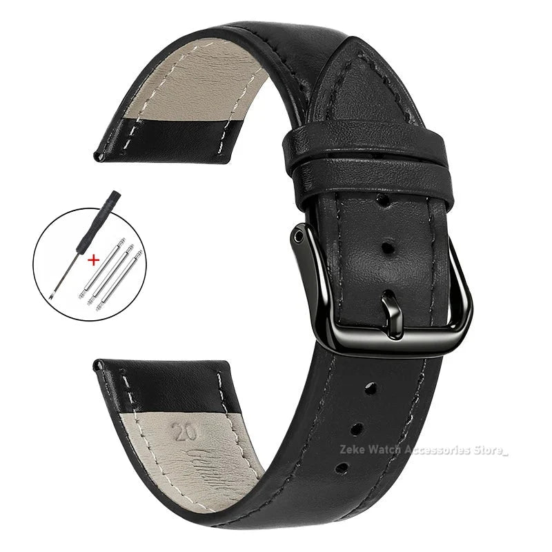 TicWatch Pro 5, Pro 3 & E3 Slim Calfskin Band, Spring Bars & Tool