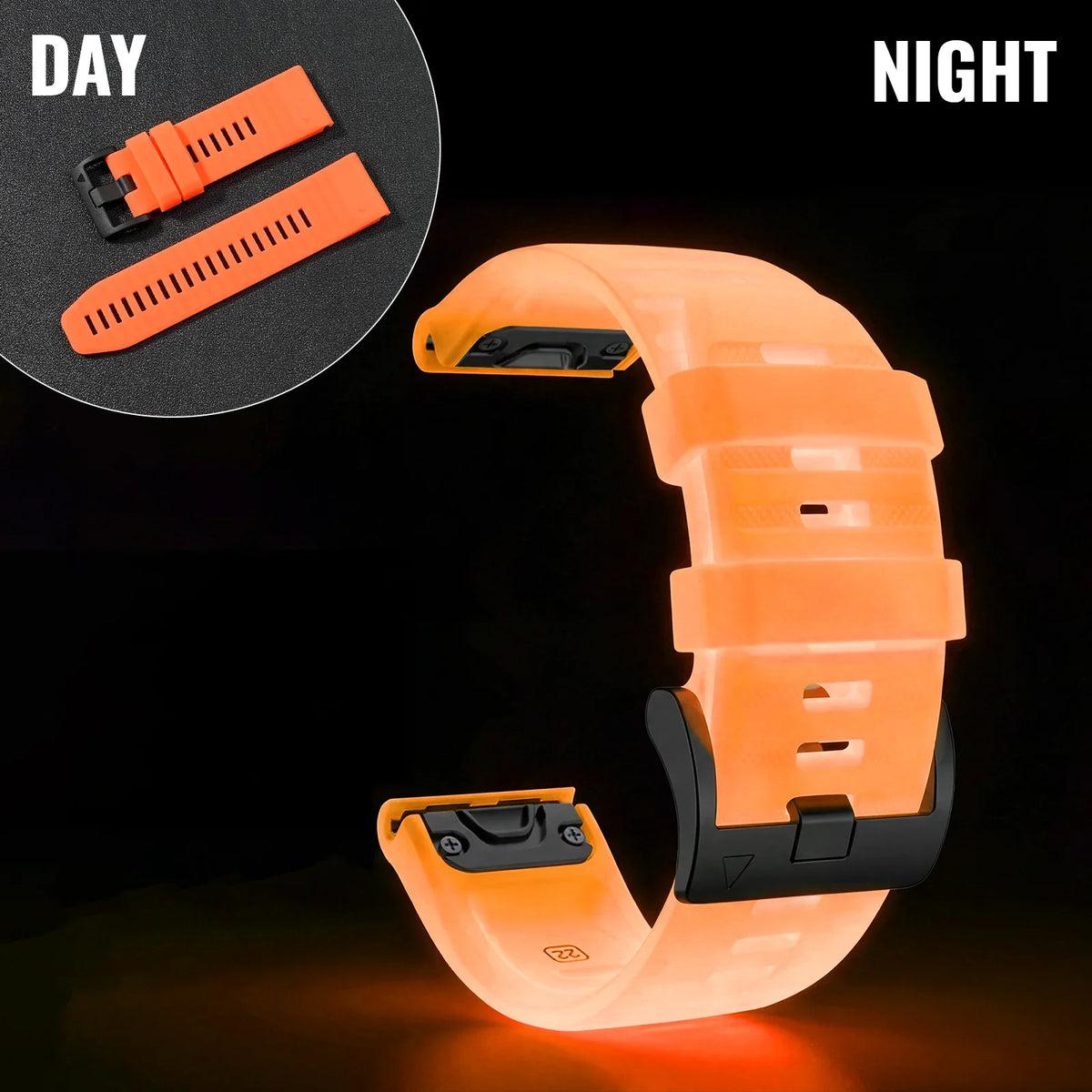 Garmin QuickFit 22/26mm Glow-in-the-Dark Silicone Band