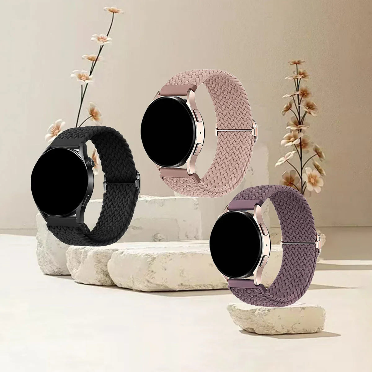 Suunto Race, Vertical & 9 Peak Braided Stretch Loop Band 3-Pack