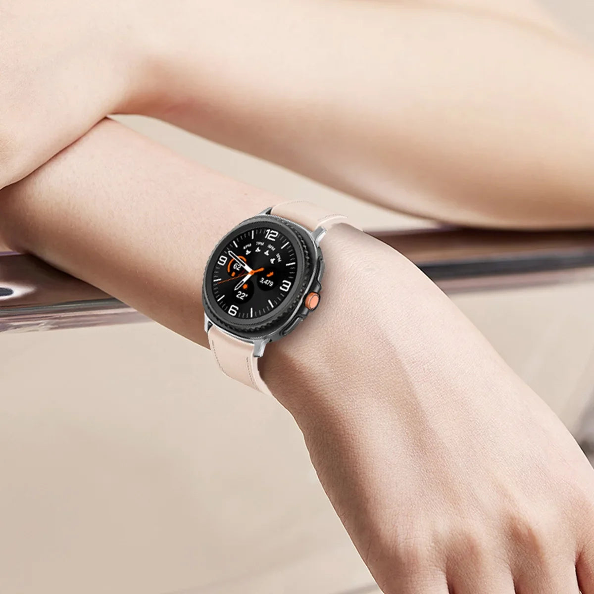Leather-Look Silicone Band for Samsung Galaxy Watch 9 & 8 40mm 44mm & Classic 46mm | Business Replacement Strap