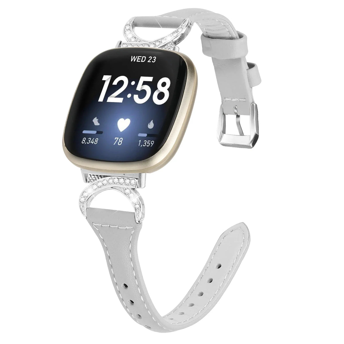 Fitbit Versa 4, Versa 3, Sense 2 & Sense Sparkly D-Link Leather Band