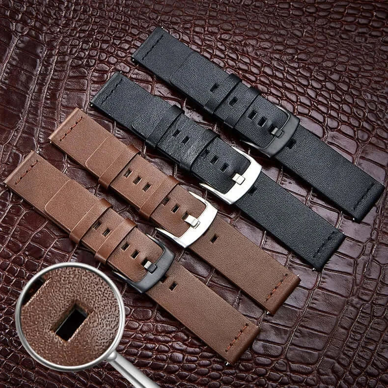 Amazfit Balance, GTR, GTS & Bip Leather Band with Square Holes