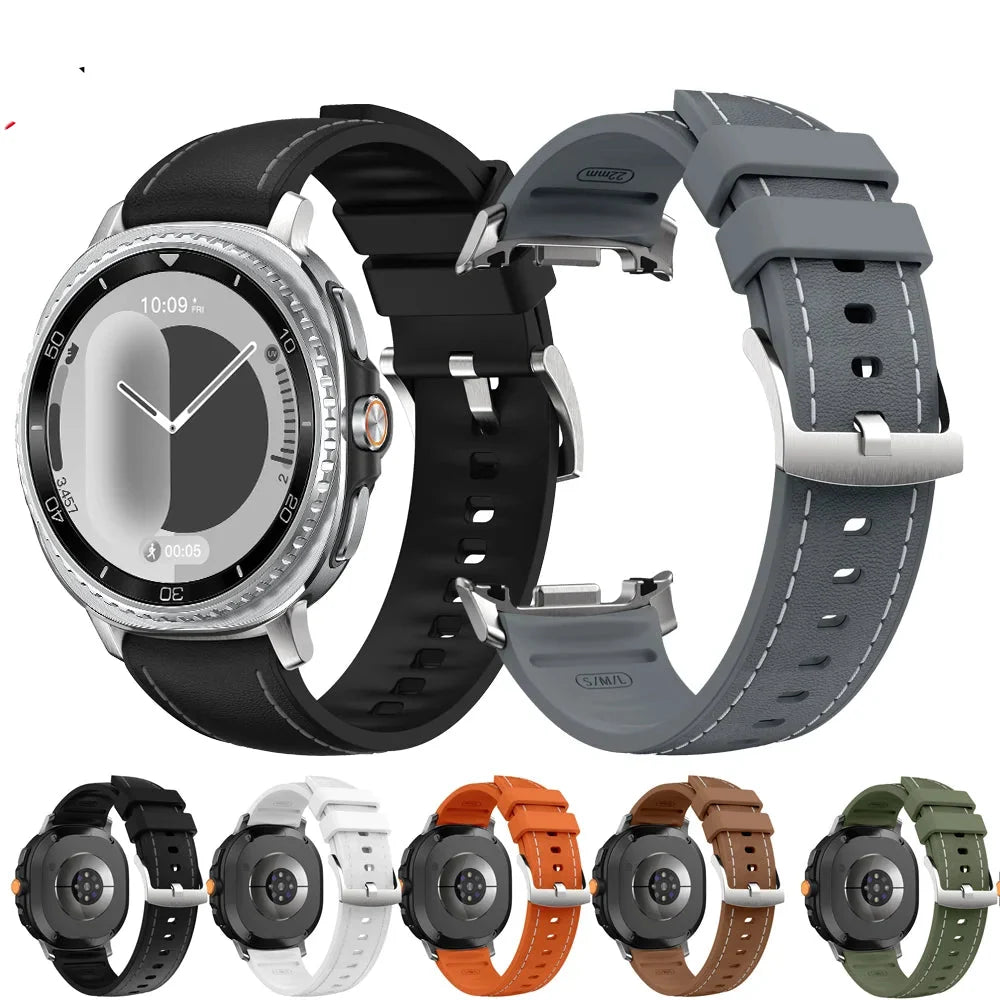 Samsung Galaxy Silicone Leather Watch Band - Watch8/Watch8 Classic/Watch9