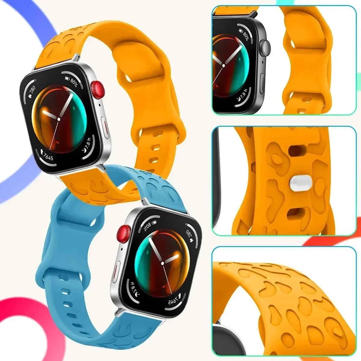 Leopard Engraved Silicone Watch Band for Huawei Watch Fit 4 / 4 Pro / Fit 3 / Fit 2