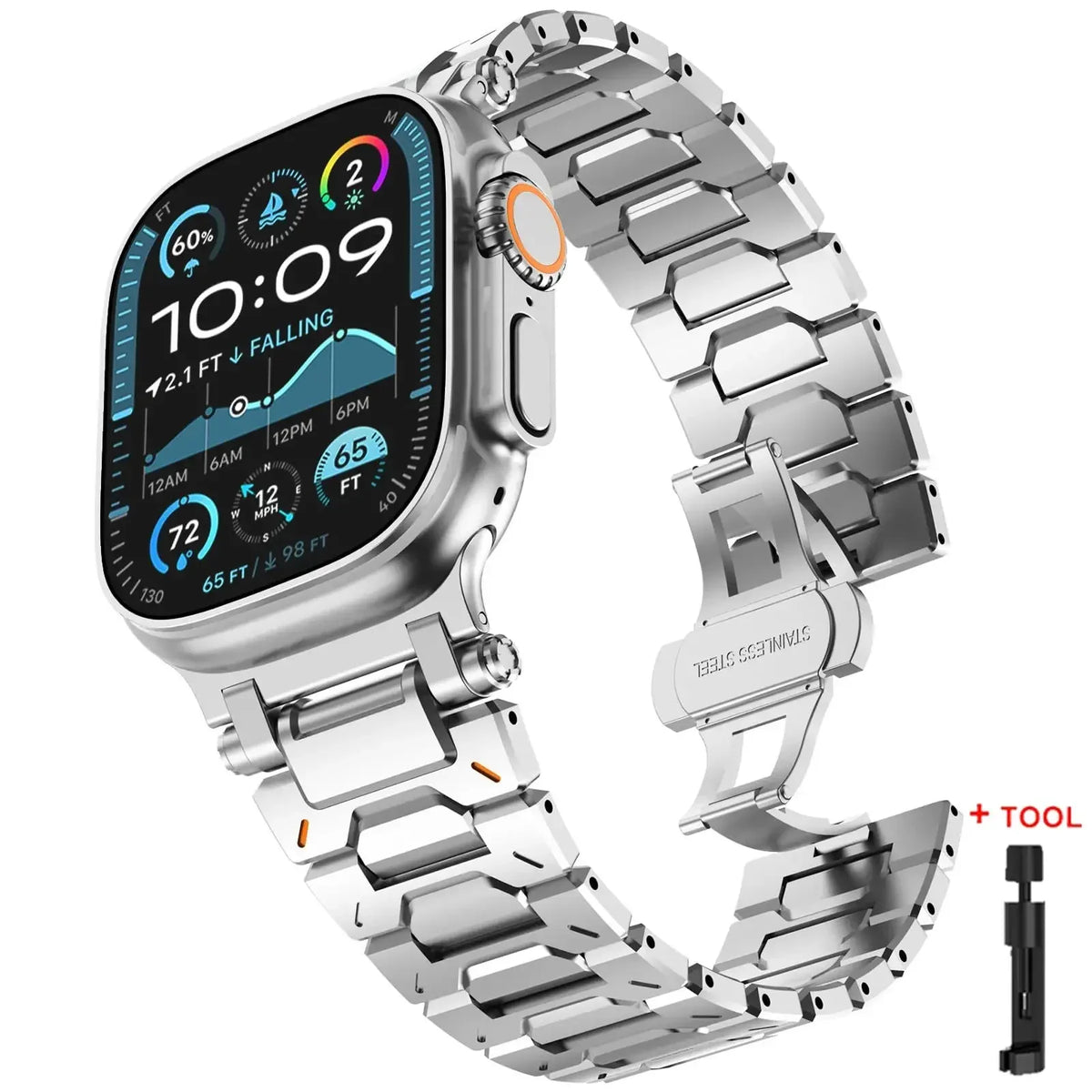 Luxury Stainless Steel Apple Watch Band – Metal Bracelet | Series 11/10/9/8/7/6/SE & Ultra 1/2/3 | 42–49mm