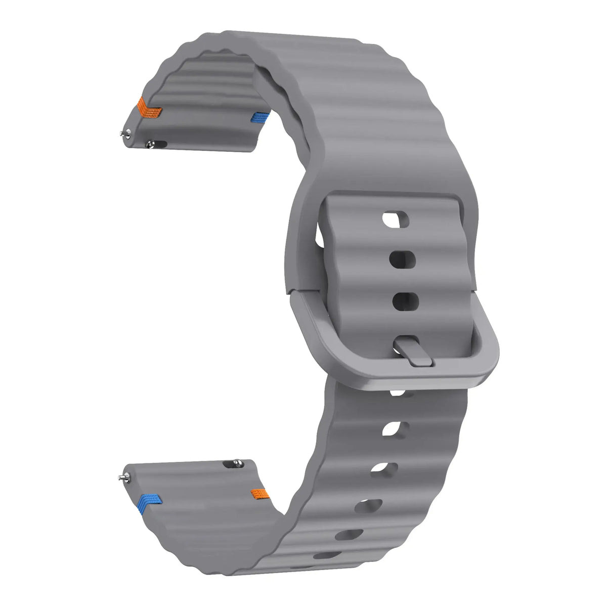 Amazfit Balance, GTR, GTS & Bip Ribbed Silicone Band, Matching Buckle