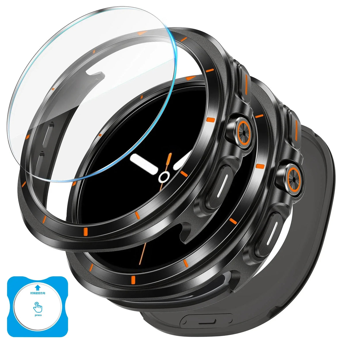 Samsung Galaxy Watch 8 Case with Tempered Glass
