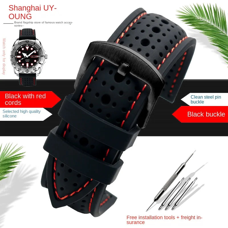 Motorola Moto Silicone Sport Watch Band, Breathable Rubber Strap