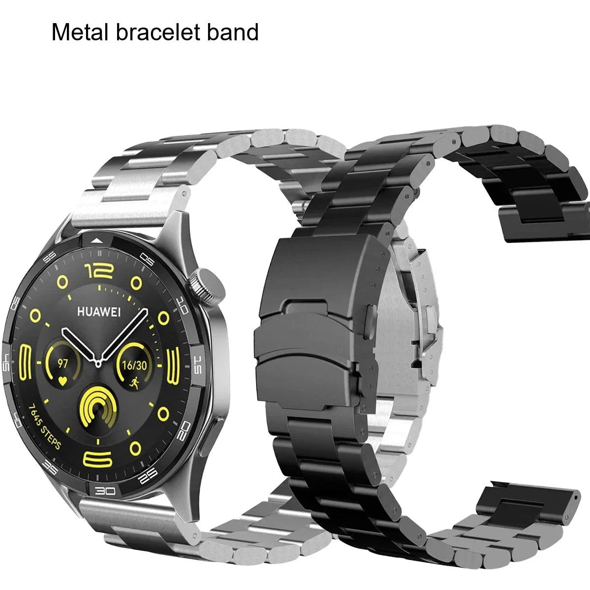 Google Pixel Watch 5, 4 & 3 45mm Titanium Link Band, Safety Clasp