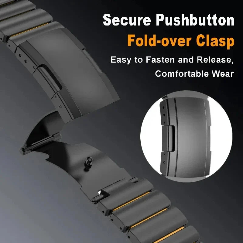 Titanium & Rubber Band for Apple Watch Series 1–12, SE & Ultra 1–4