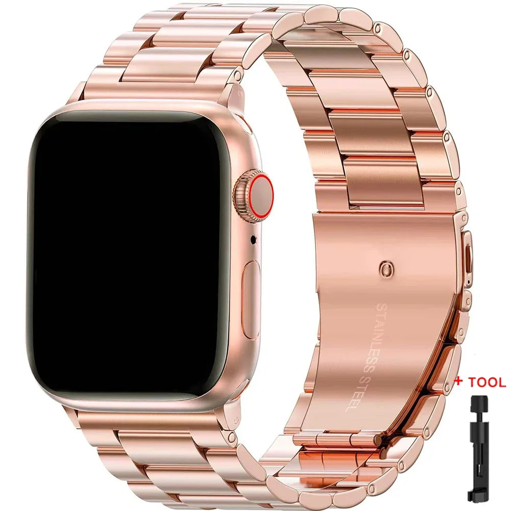 Stainless Steel Apple Watch Band – Metal Bracelet | Series 11/10/9/8/7/6/SE & Ultra 1/2/3 | 38–49mm