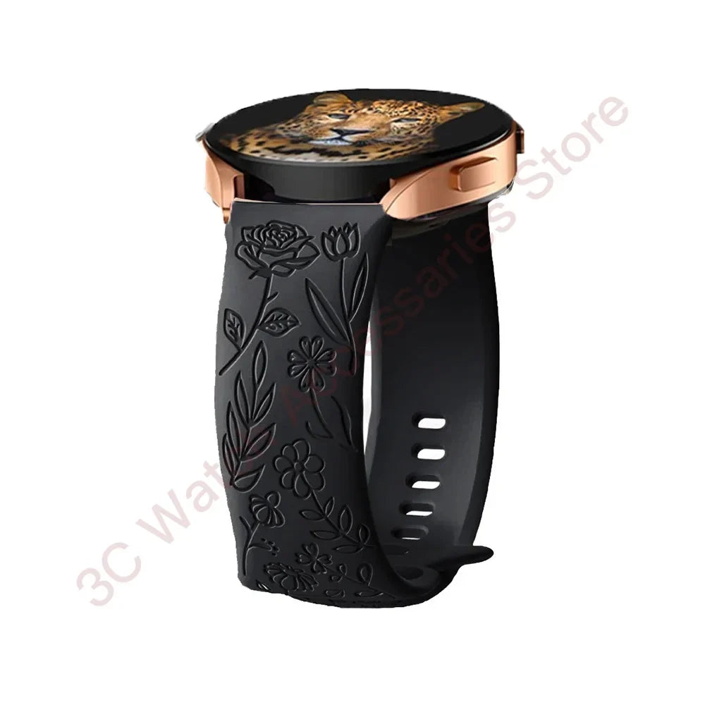 Motorola Moto Watch Rose Engraved Silicone Band