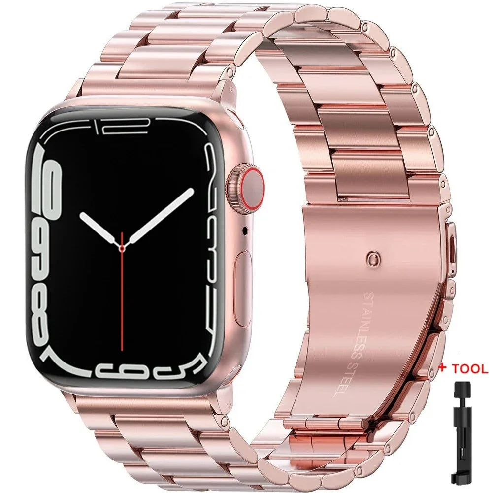 Stainless Steel Apple Watch Band – Metal Bracelet | Series 11/10/9/8/7/6/SE & Ultra 1/2/3 | 38–49mm
