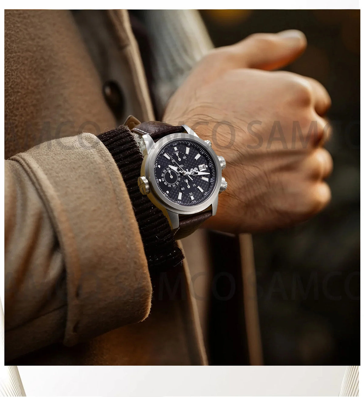 Motorola Moto Watch Grained Leather Band, Spring Bars & Tool