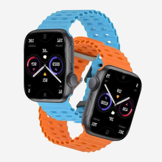 Ocean Silicone Apple Watch Band – Sport Strap | Series 11/10/9/8/7/6/SE & Ultra 1/2/3 | 42–49mm