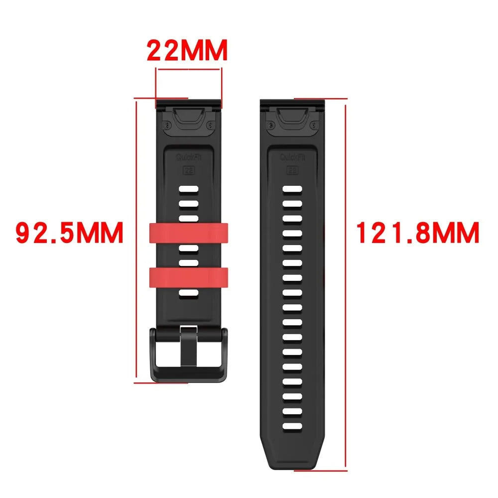 Garmin QuickFit 22/26mm Silicone Band with Contrast Keepers