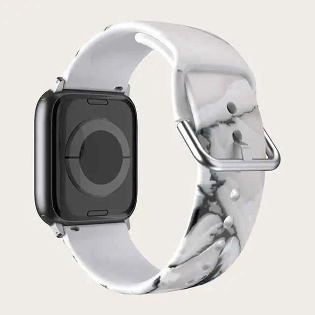 Apple Watch Patterned & Clear Silicone Band with Buckle