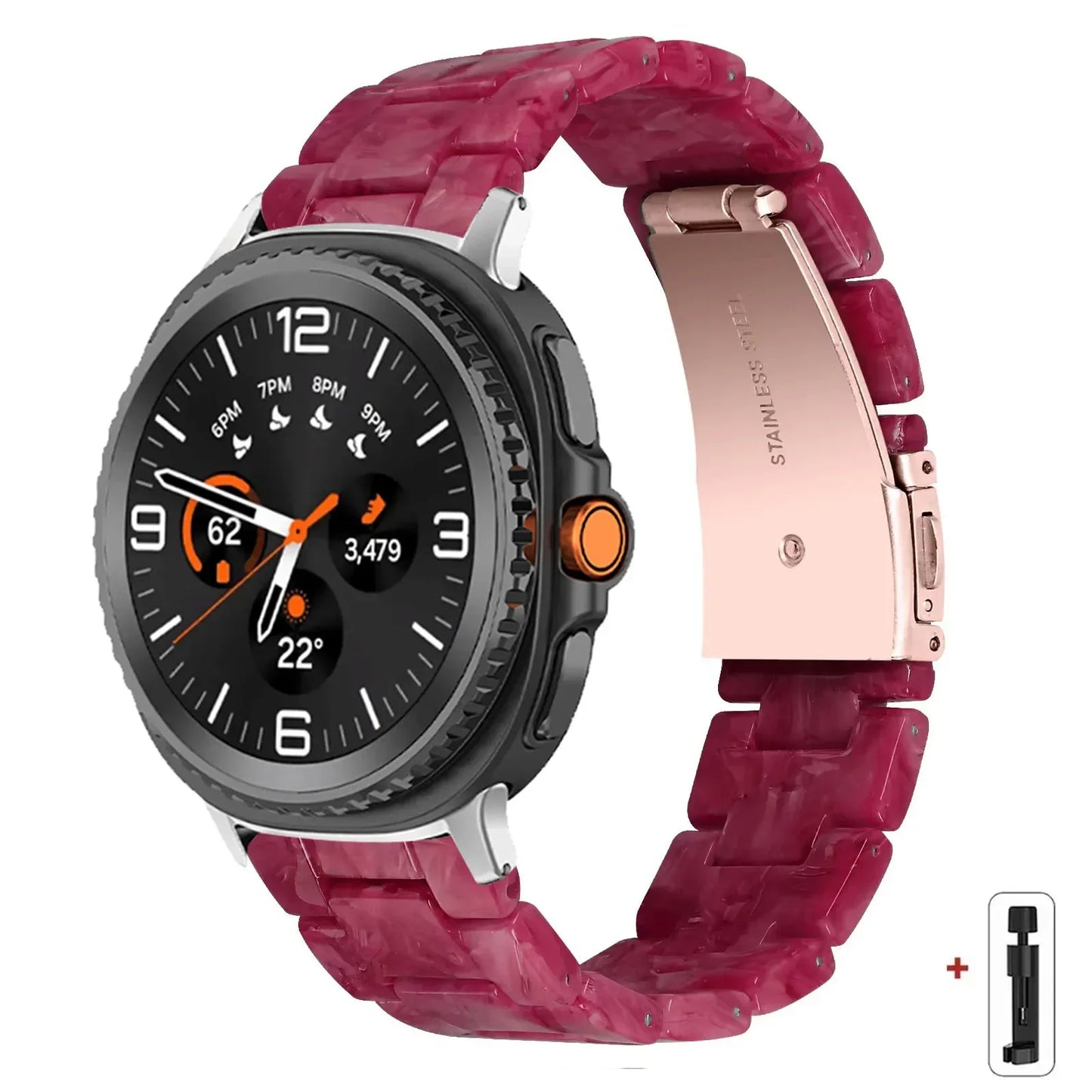Samsung Galaxy Resin Link Watch Band - Tortoise Women Watch8/Watch8 Classic/Watch9 Ultra/Ultra2