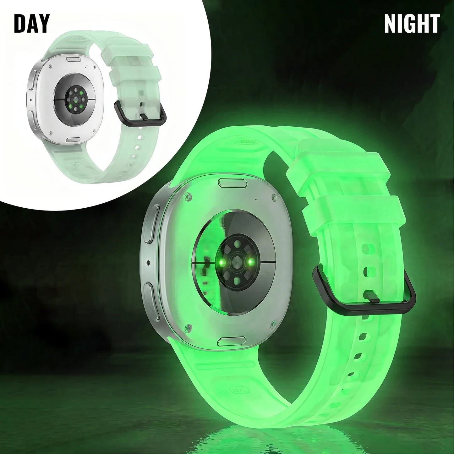 Samsung Galaxy Luminous Silicone Watch Band - Watch8/Watch8 Classic/Watch9 Neon Glow Strap