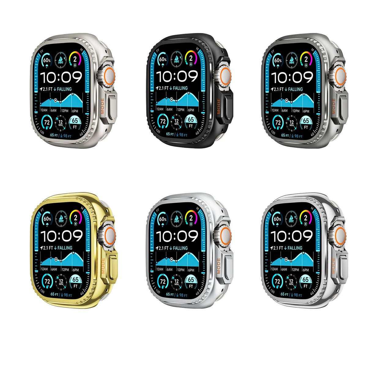 Metal Protective Case for Apple Watch Series 4–12, SE, and Ultra 1/2/3/4