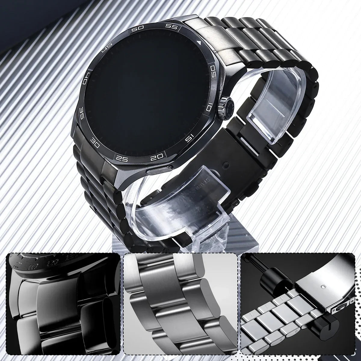 NoGap Curved Stainless Steel Band for Huawei Watch GT5 46mm