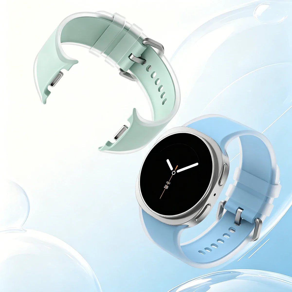 Clear Jelly Silicone Band for Samsung Galaxy Watch 8 & 9 (40/44mm) & 8 Classic 46mm