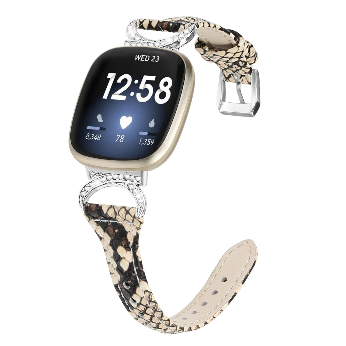 Fitbit Versa 4, Versa 3, Sense 2 & Sense Sparkly D-Link Leather Band