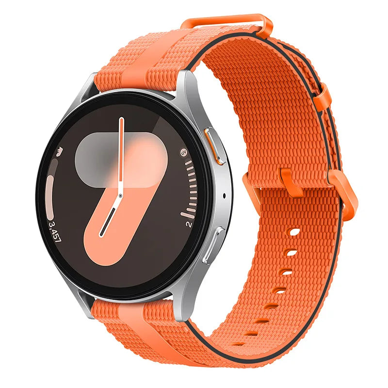 Line Silicone Sport Band for Samsung Galaxy Watch 7 6 5 4 & Huawei Watch GT6 GT5 GT4 | 18mm 20mm 22mm Universal Strap