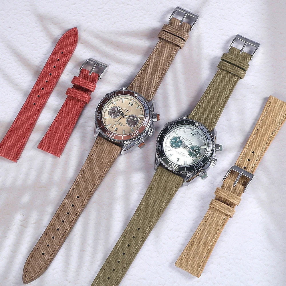 TicWatch Pro 3, E3 & GTH Slim Canvas Band with Leather Lining