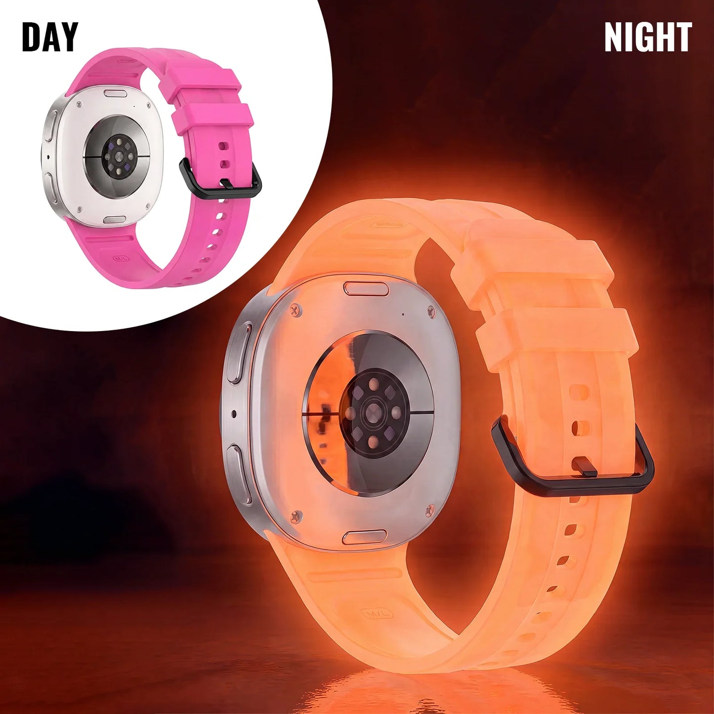 Samsung Galaxy Luminous Silicone Watch Band - Watch8/Watch8 Classic/Watch9 Neon Glow Strap