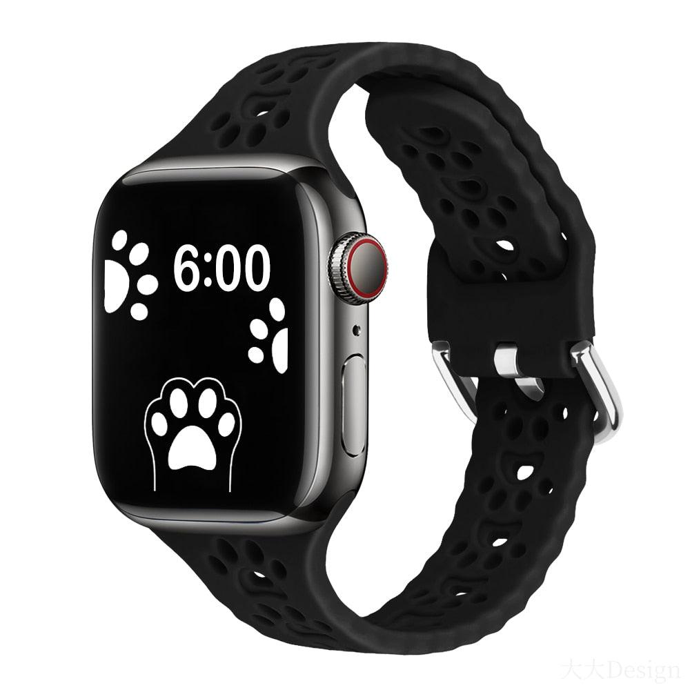 Cat Paw Print Silicone Band for Apple Watch | Series 11, 10, Ultra & More