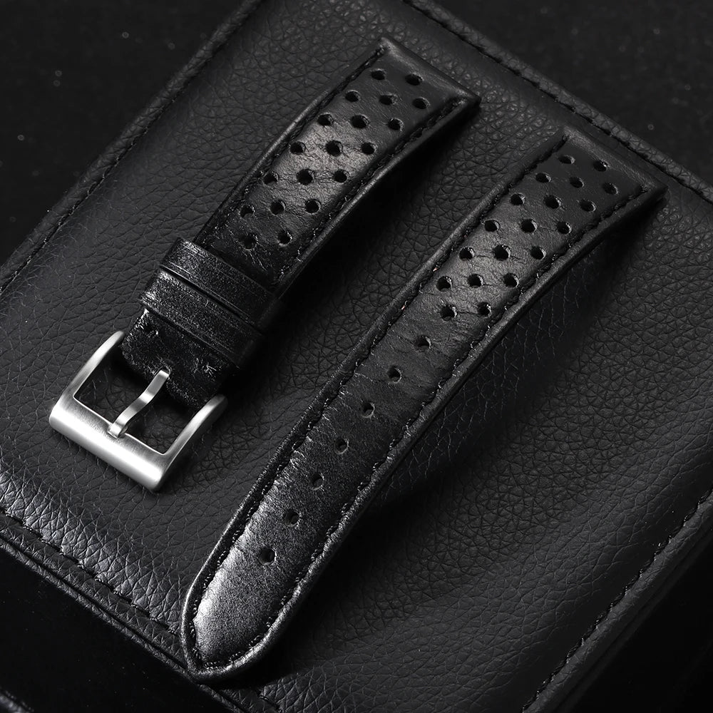 Motorola Moto Watch Perforated Leather Band, Polished or Matte