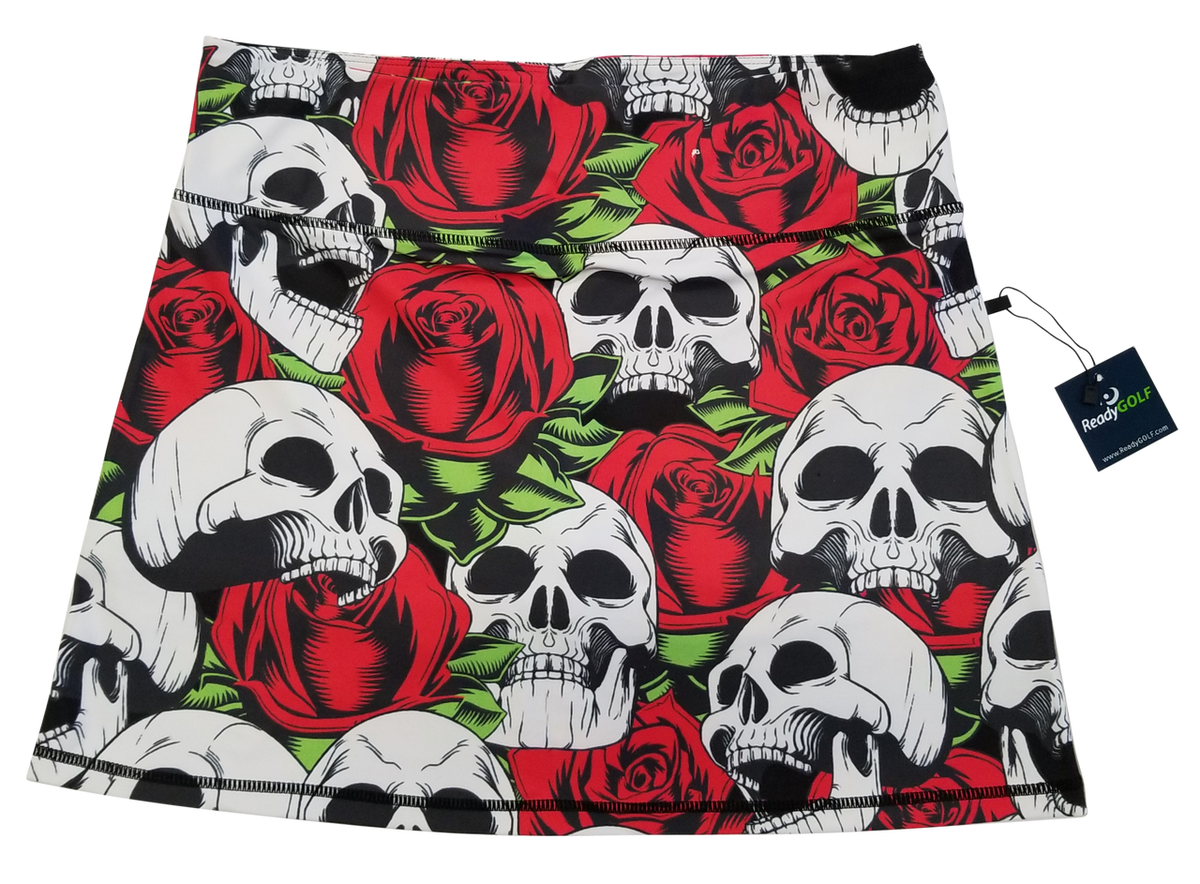 Skulls & Roses Ladies Active SKORT by ReadyGOLF