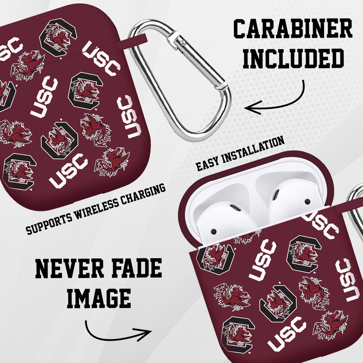 South Carolina Gamecocks HD Apple AirPods Gen 1 & 2 Case Cover