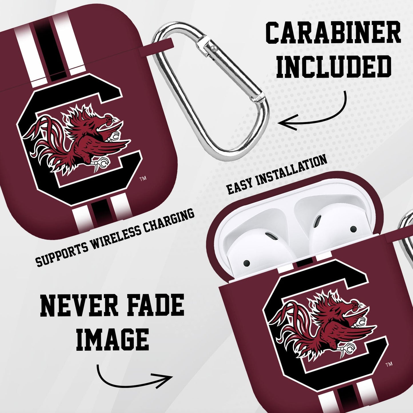 South Carolina Gamecocks HD Apple AirPods Gen 1 & 2 Case Cover