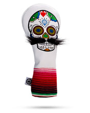 Load image into Gallery viewer, Mustache Sugar Skull - Driver Cover White
