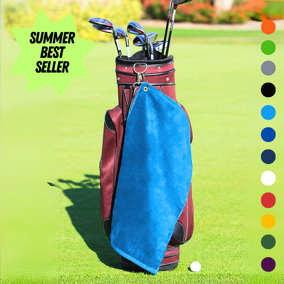 Medium Diamond Velour Golf Towel: Corner Grommet & Hook Pack of 4
