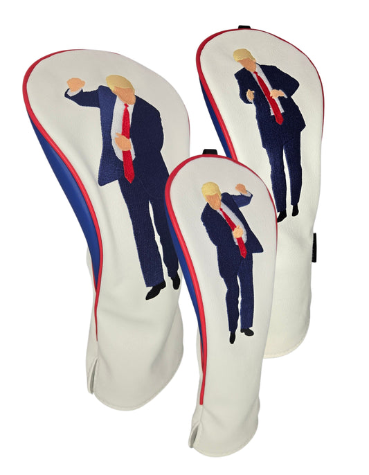 Trump Birdie Dance Embroidered Headcover Set by ReadyGOLF - Driver, Fairway, Hybrid
