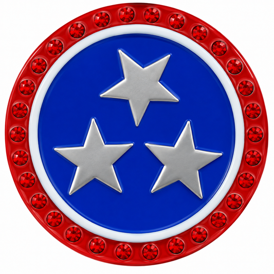 Patriotic Stars Crystal Ball Marker & Hat Clip by ReadyGOLF