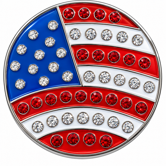 USA Flag Crystal Ball Marker & Hat Clip by ReadyGOLF