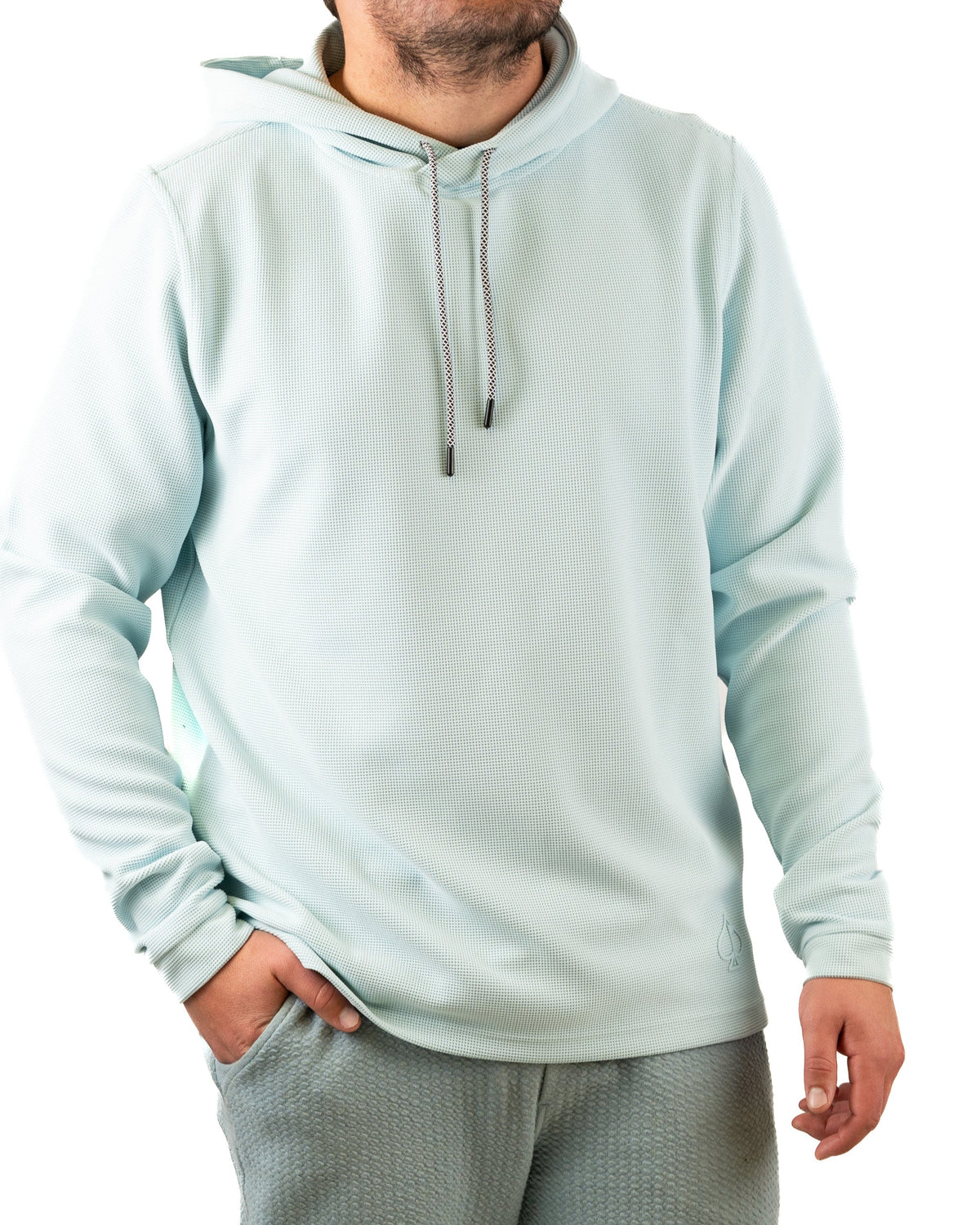 Player Preferred™ Waffle Grid Hoodie - Ice Blue