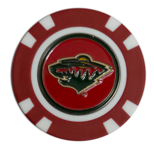 Officially Licensed Minnesota Wild Poker Chip Golf Ball Marker