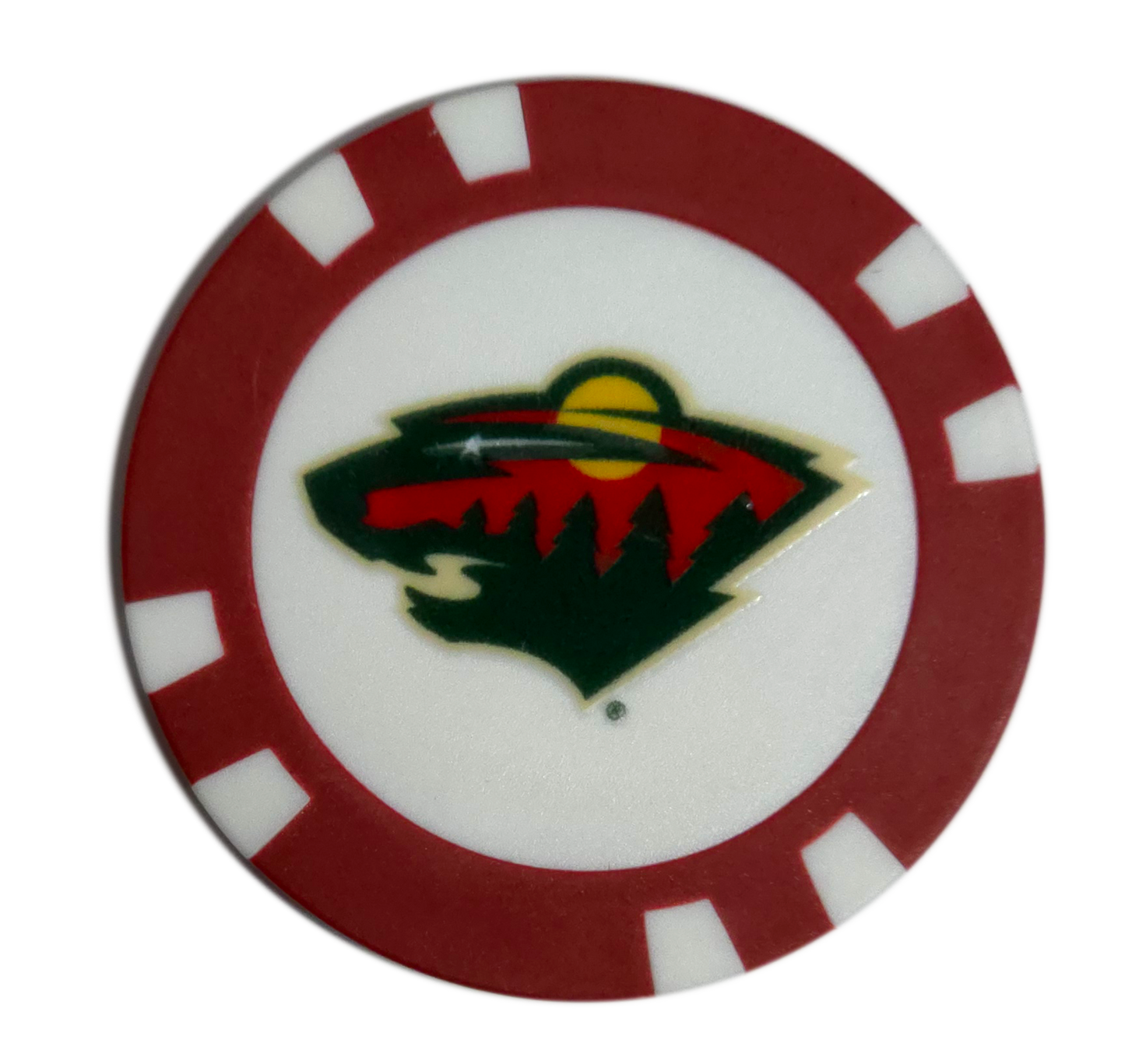 Officially Licensed Minnesota Wild Poker Chip Golf Ball Marker