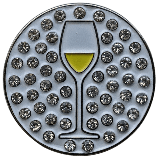 White Wine Crystal Ball Marker & Hat Clip by ReadyGOLF