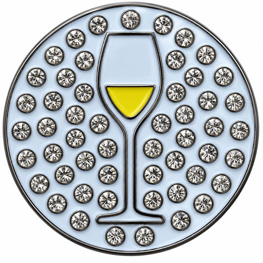 White Wine Crystal Ball Marker & Hat Clip by ReadyGOLF