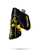 Load image into Gallery viewer, Black/Gold Ace of Spades - Blade Putter Cover

