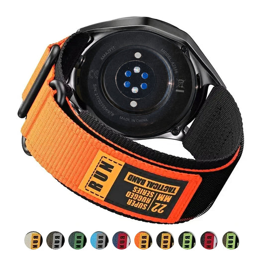 Amazfit Balance, GTR, GTS & Bip Nylon Sport Loop Band with Rubber Tag