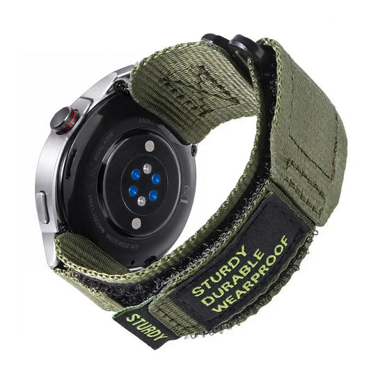 Amazfit Balance, GTR, GTS & Bip Nylon Hook-and-Loop Band, Metal Ring